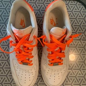 Mens Air Force 1-Orange-white/Size 10.5